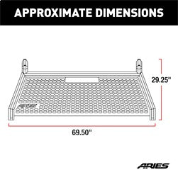 ARIES 1110103 - AdvantEDGE Black Aluminum Headache Rack, Select Ford F-250, F-350 Super Duty