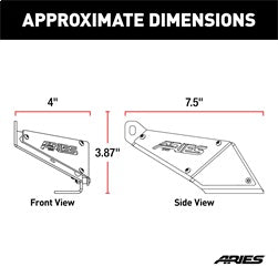 ARIES 15912 - Jeep Wrangler JK Hood Light Brackets, LEDs Sold Separately