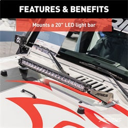 ARIES 15912 - Jeep Wrangler JK Hood Light Brackets, LEDs Sold Separately