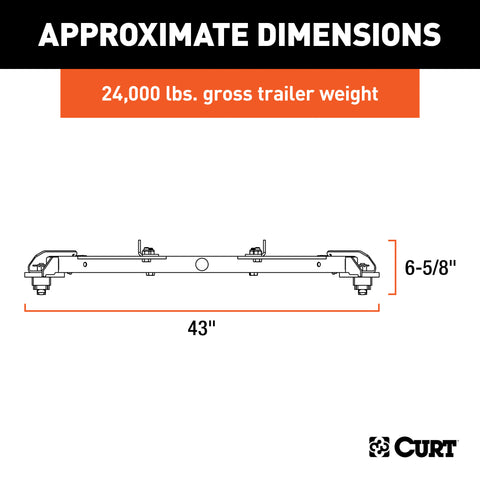 CURT 16022 Puck System 5th Wheel Roller Adapter, 24K, Select Ram 2500, 3500, 6.5' Bed