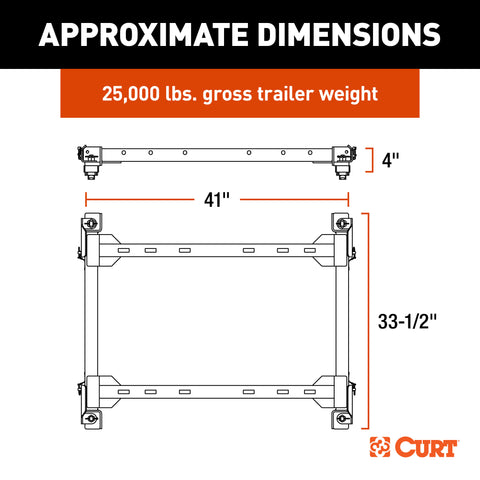 CURT 16042 Puck System 5th Wheel Adapter with Rails, Select Ram 2500, 3500