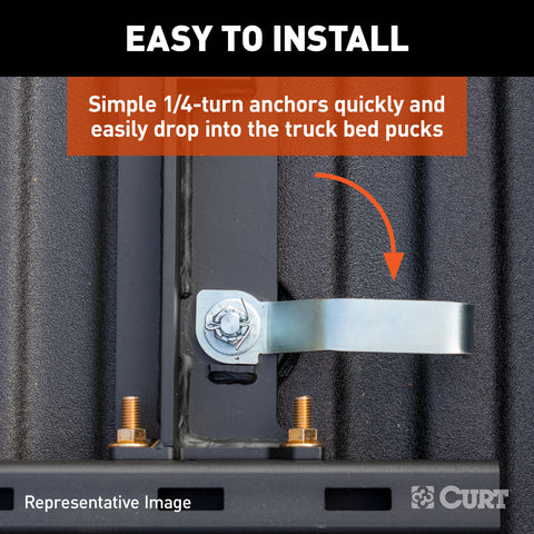 CURT 16042 Puck System 5th Wheel Adapter with Rails, Select Ram 2500, 3500