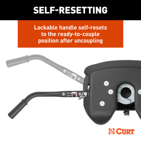 CURT 16058 A25 Sliding 5th Wheel Hitch, 25K, Select Ram 2500, 3500 Puck System