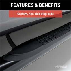 ARIES 201008 - 3 Round Black Steel Side Bars, Select Jeep Grand Cherokee