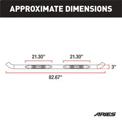 ARIES 203006-2 - 3 Round Polished Stainless Side Bars, Select Ford Excursion, F-250, F-350