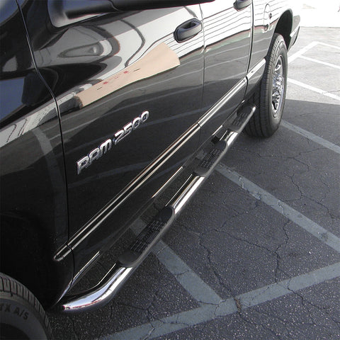 ARIES 205008-2 - 3 Round Polished Stainless Side Bars, Select Dodge Ram 1500, 2500, 3500 Crew Cab