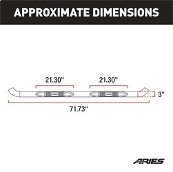 ARIES 205044-2 - 3 Round Polished Stainless Side Bars, Select Ram 1500