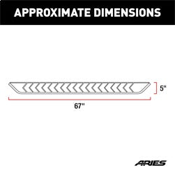 ARIES 2051018 - AeroTread 5 x 67 Polished Stainless Running Boards, Select Toyota RAV4