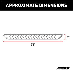 ARIES 2051041 - AeroTread 5 x 73 Polished Stainless Running Boards, Select Chevrolet Blazer