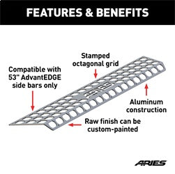 ARIES 2055153 - Paintable 53-Inch Raw Aluminum AdvantEDGE Running Board Step Pad