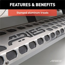 ARIES 2055153 - Paintable 53-Inch Raw Aluminum AdvantEDGE Running Board Step Pad