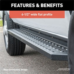 ARIES 2055519 - RidgeStep 6-1/2 x 91 Black Steel Running Boards, Select Ford F-Series Crew