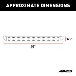 ARIES 2055529 - RidgeStep 6-1/2 x 53 Black Steel Running Boards, Select Silverado, Sierra