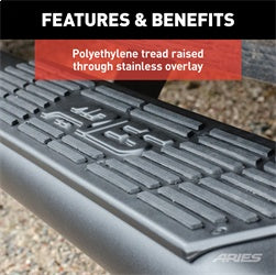 ARIES 2057991 - AscentStep 5-1/2 x 91 Black Steel Running Boards (No Brackets)