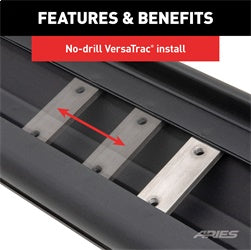 ARIES 2057991 - AscentStep 5-1/2 x 91 Black Steel Running Boards (No Brackets)