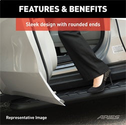 ARIES 2061008 - AeroTread 5 x 67 Black Stainless Running Boards, Select Jeep Compass, Patriot