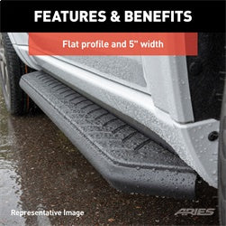 ARIES 2061008 - AeroTread 5 x 67 Black Stainless Running Boards, Select Jeep Compass, Patriot