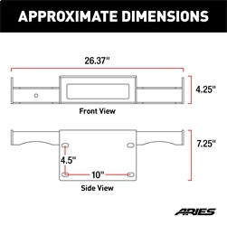 ARIES 2072101 - TrailChaser Jeep Wrangler JK Bumper Winch Reinforcement Bracket