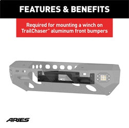 ARIES 2072101 - TrailChaser Jeep Wrangler JK Bumper Winch Reinforcement Bracket