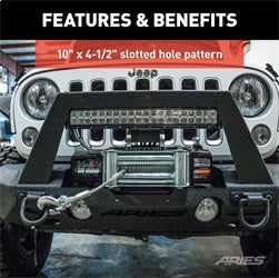 ARIES 2072101 - TrailChaser Jeep Wrangler JK Bumper Winch Reinforcement Bracket