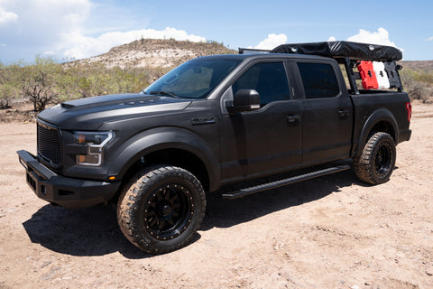 Raptor Series 2201-0342BT - 5 In OEM Style Full Tread Slide Track Running Boards Black Textured Aluminum 15-24 Chevy Colorado/GMC Canyon Crew Cab