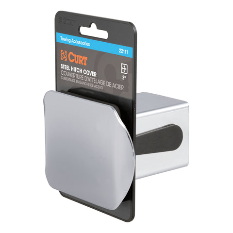 CURT 22111 - Chrome Steel Trailer Hitch Cover Fits 2-Inch Receiver