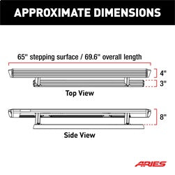 ARIES 3036571 - ActionTrac 69.6 Powered Running Boards, Select Jeep Wrangler JL