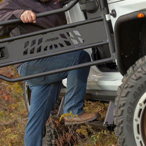 ARIES 3036571 - ActionTrac 69.6 Powered Running Boards, Select Jeep Wrangler JL