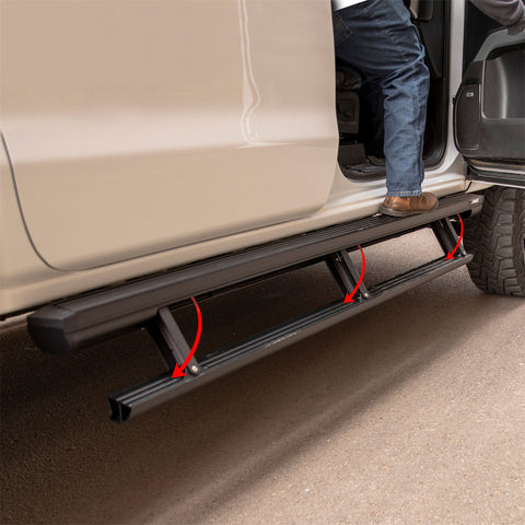 ARIES 3047902 - ActionTrac 83.6 Powered Running Boards, Select Silverado, Sierra, Crew Cab