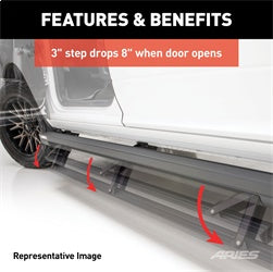 ARIES 3047902 - ActionTrac 83.6 Powered Running Boards, Select Silverado, Sierra, Crew Cab