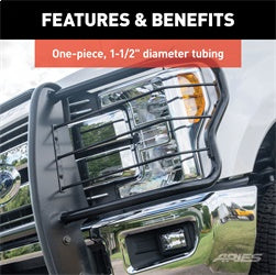 ARIES 3061 - Black Steel Grille Guard, Select Ford F-250, F-350, F-450, F-550 Super Duty