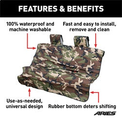 ARIES 3146-20 - Seat Defender 58 x 55 Removable Waterproof Camo Bench Cover