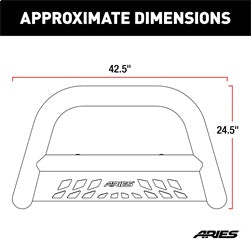 ARIES 35-9004 - 3 Polished Stainless Bull Bar, Select Nissan NV1500, NV2500, NV3500, Titan XD