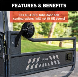 ARIES 3500300 - Offroad Jeep Wrangler, Gladiator Half Tube Door Mirrors, 2-Pack