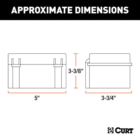 CURT 52027 - 5in. x 3-3/8in. 3-3/4in. Watertight Breakaway Battery Case