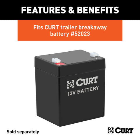 CURT 52027 - 5in. x 3-3/8in. 3-3/4in. Watertight Breakaway Battery Case