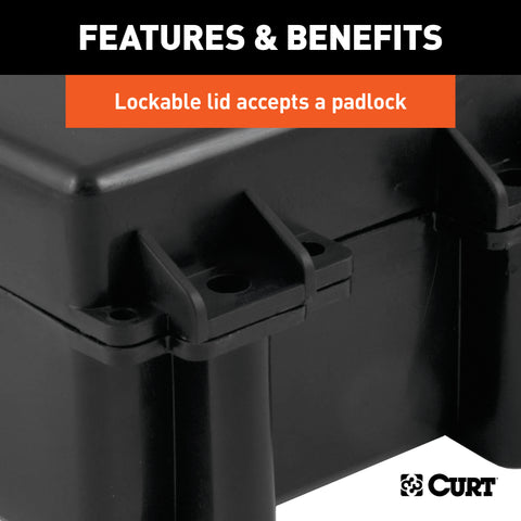 CURT 52027 - 5in. x 3-3/8in. 3-3/4in. Watertight Breakaway Battery Case