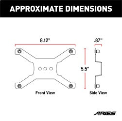 ARIES 55-0000 - Jeep Bumper License Plate Bracket