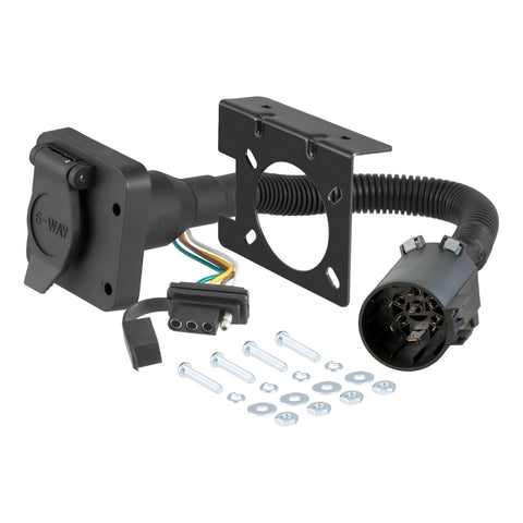 CURT 55664 - Dual-Output 6/4-Way Connector (Plugs into USCAR)