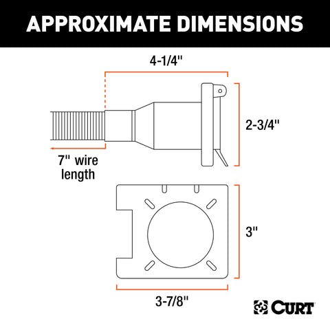 CURT 55664 - Dual-Output 6/4-Way Connector (Plugs into USCAR)