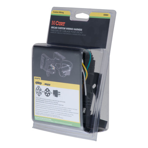 CURT 55664 - Dual-Output 6/4-Way Connector (Plugs into USCAR)