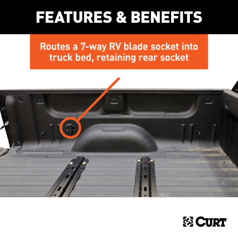 CURT 57008 - 7ft. Custom Wiring Extension Harness (Adds 7-Way RV Blade to Truck Bed Packaged