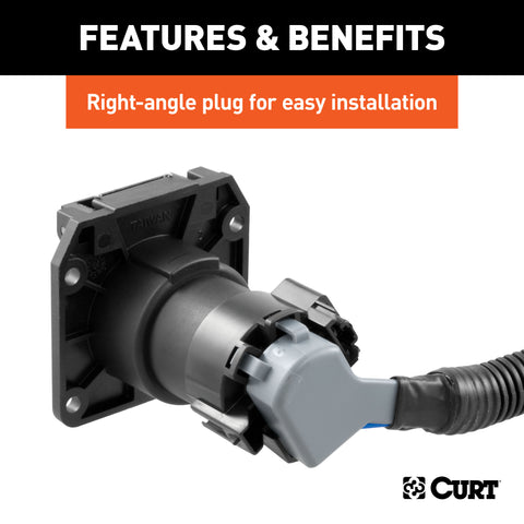 CURT 57008 - 7ft. Custom Wiring Extension Harness (Adds 7-Way RV Blade to Truck Bed Packaged