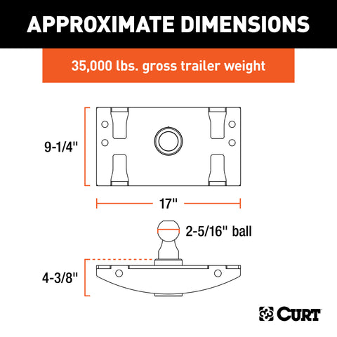 CURT 60633 - OEM-Style Gooseneck Hitch Select Ram 2500 3500