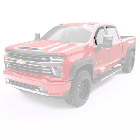 EGR 571655 -2019 Chevy 1500 Crew Cab In-Channel Window Visors - Matte Black