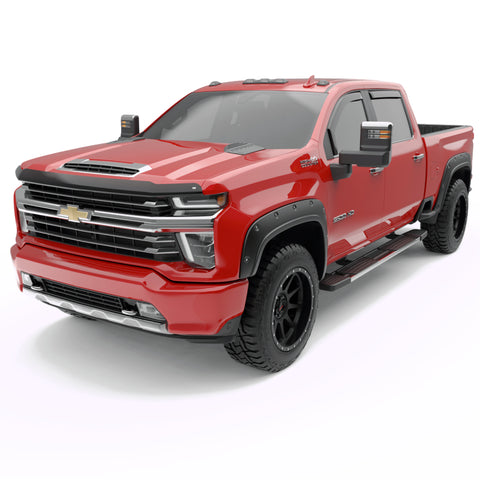 EGR 571655 -2019 Chevy 1500 Crew Cab In-Channel Window Visors - Matte Black