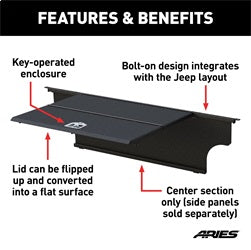 ARIES ALC25000-00 - Jeep JK Unlimited Security Cargo Lid Center Section