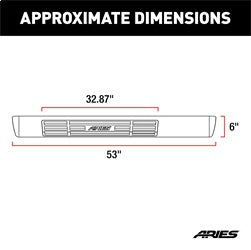 ARIES B2853 - 6 x 53 Black Aluminum Oval Side Bars (No Brackets)