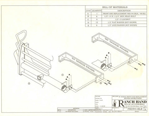 Ranch Hand FBD941BLR Bumper Legend One Piece Design Direct-Fit Mounting Hardware