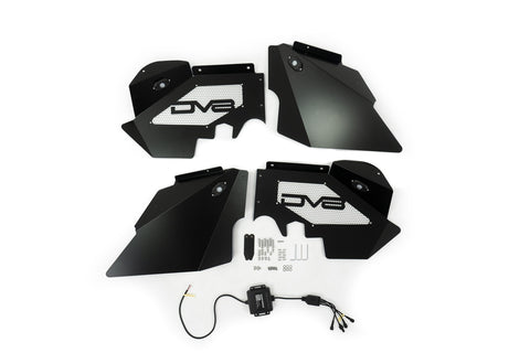 DV8 Offroad INFEND-01FBRL 07-18 Jeep JK Inner Fender and Rock Light Front Black Finish